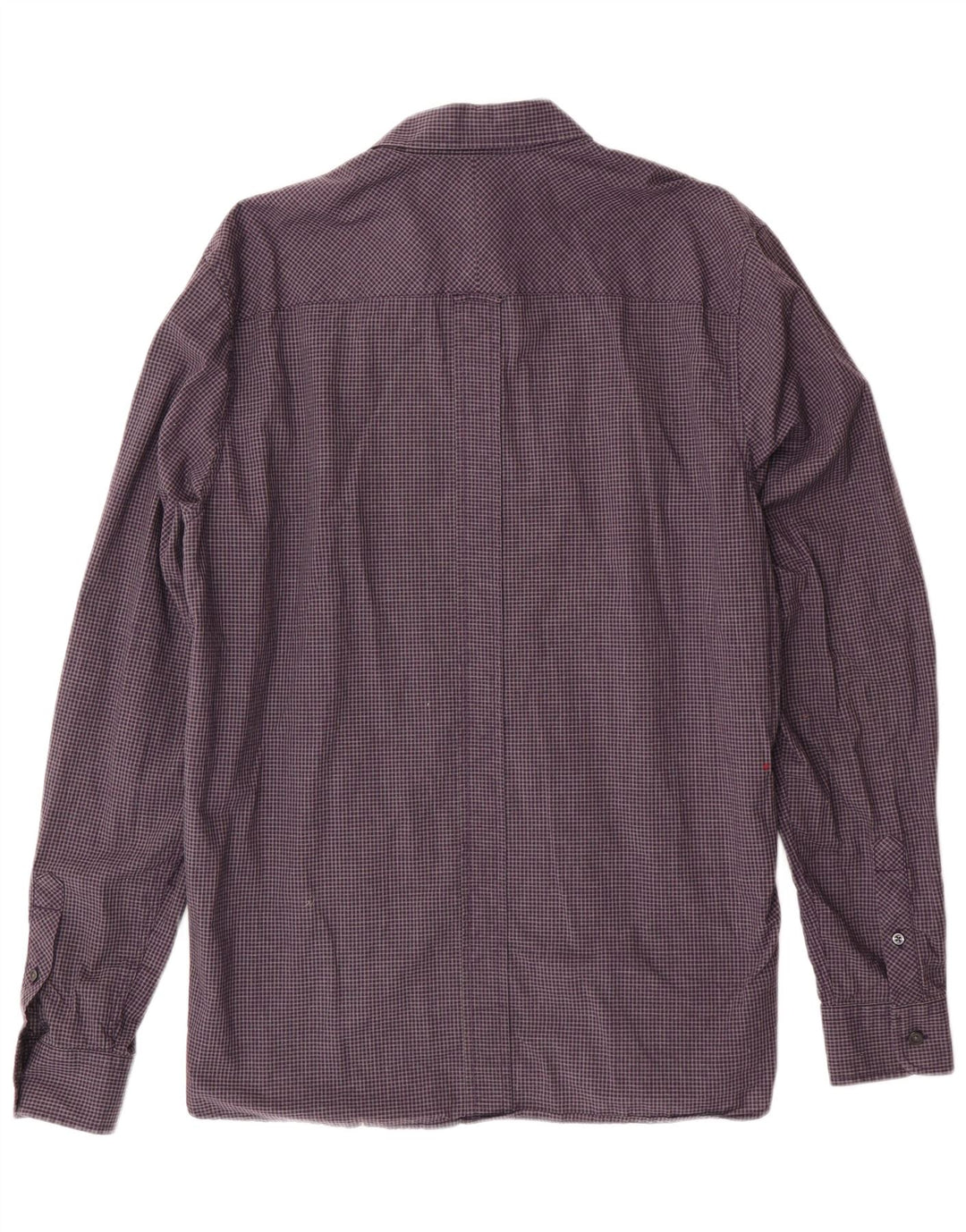 Мужская рубашка FRED PERRY, большая фиолетовая хлопковая клетка в мелкую клетку