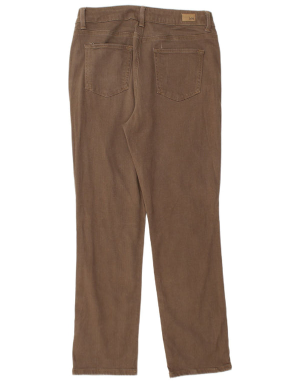 Женские прямые повседневные брюки Lee, США 12, большие W30 L28, коричневые, хлопковые