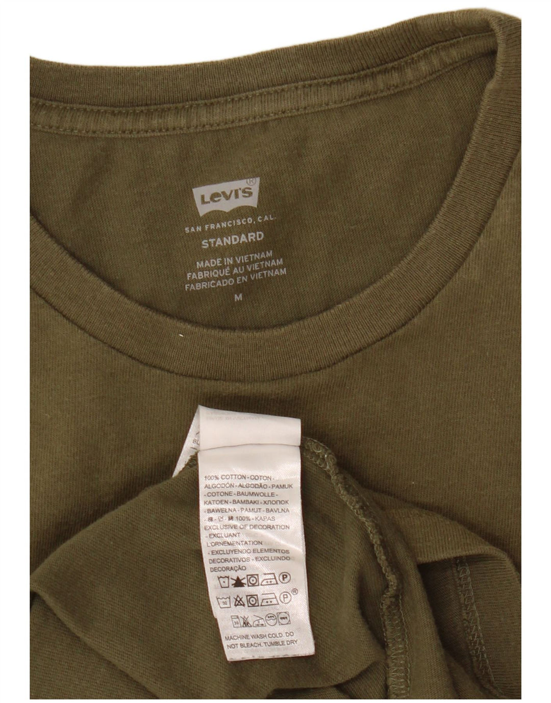 Мужская футболка стандартного кроя LEVI'S, хлопок среднего цвета, хаки