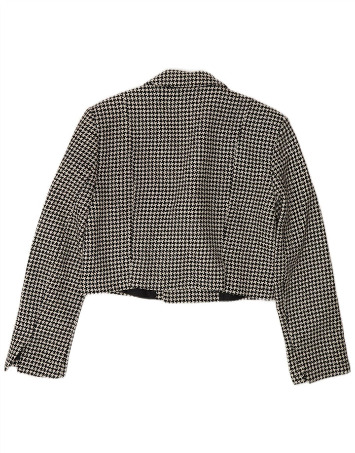 Женское болеро оверсайз Zara UK 10, маленькое черное с узором «гусиные лапки»