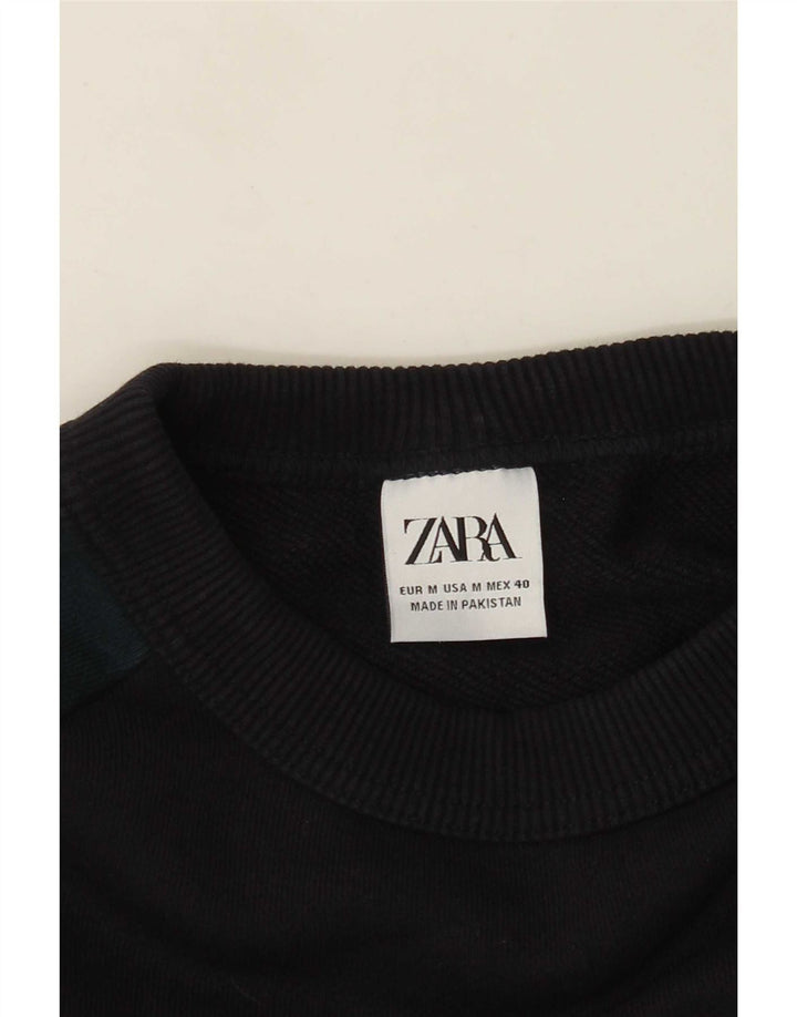 Мужской свитшот Zara, средний черный, цветной блок