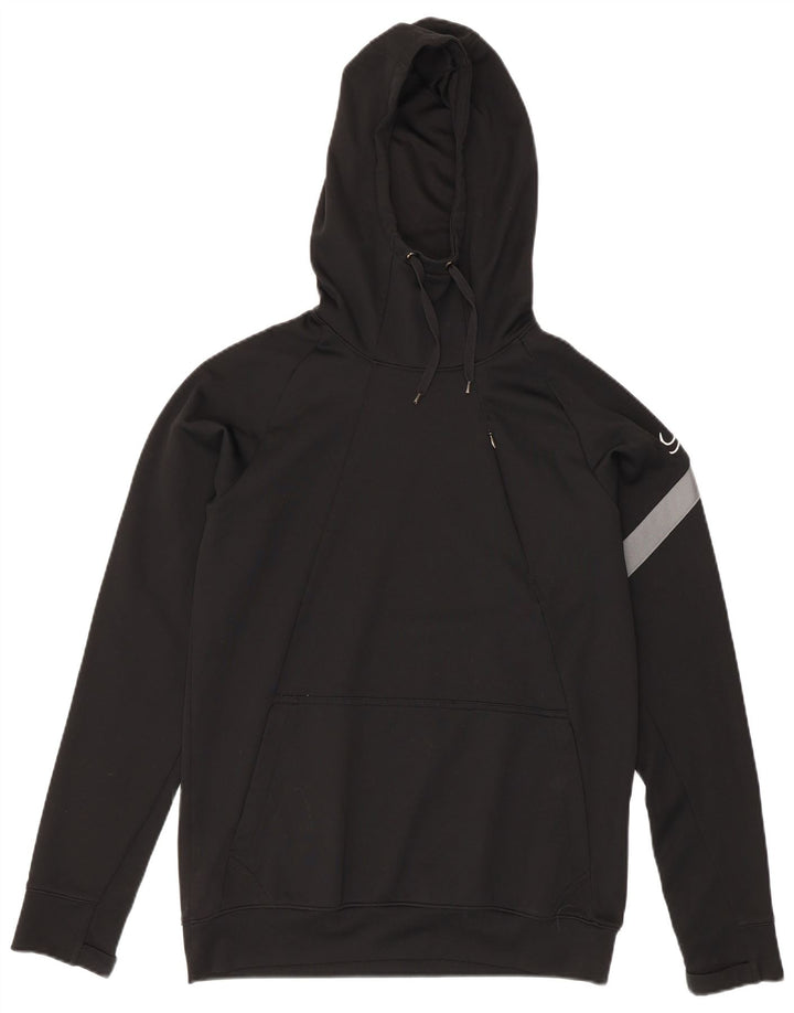 Мужской джемпер с капюшоном Nike Dri Fit с графическим принтом, маленький черный, полиэстер с цветными блоками