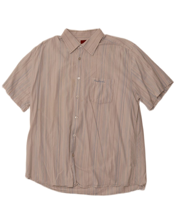 PIERRE CARDIN Мужская рубашка с коротким рукавом 2XL, синяя полоска, хлопок