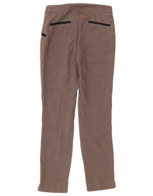 Женские узкие повседневные брюки Zara, маленькие W26 L28, коричневые в клетку