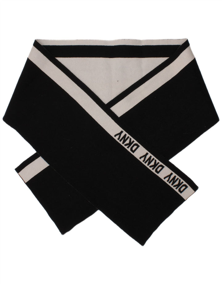 Мужской прямоугольный шарф Dkny, один размер, черный полосатый акриловый логотип с логотипом