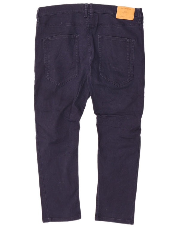 Мужские прямые повседневные брюки Jack & Jones W36 L26, темно-синие, хлопковые