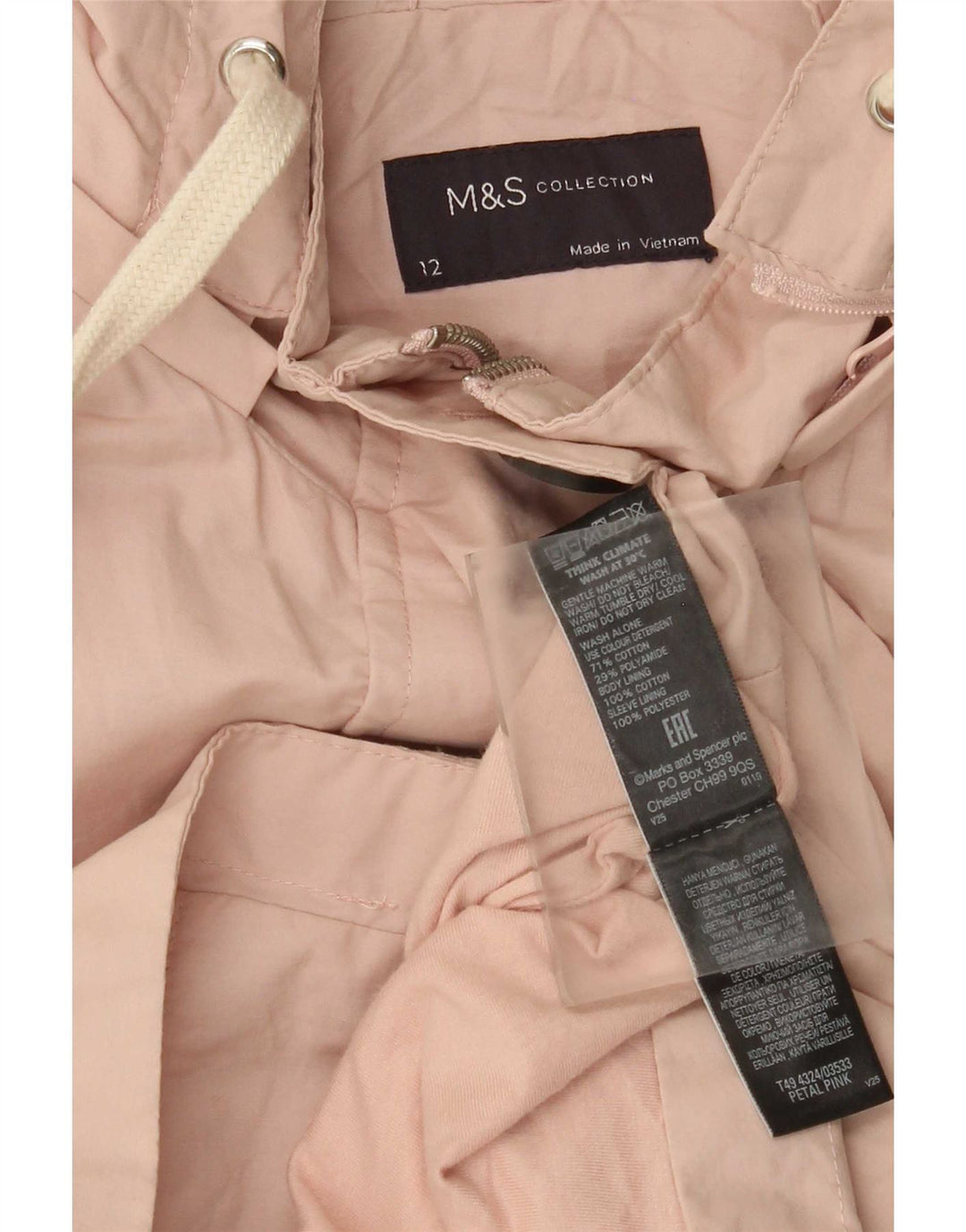 Женская парка в стиле милитари Marks & Spencer UK 12, средний розовый