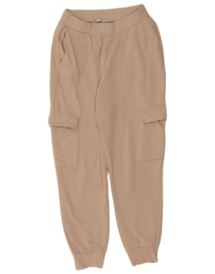 Женские брюки-карго Zara, джоггеры, большие, бежевые