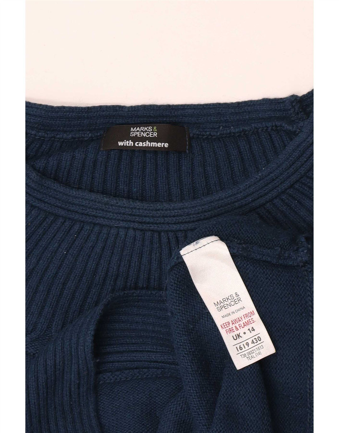 Женский джемпер с вырезом «лодочка» Marks & Spencer UK 14, средний синий