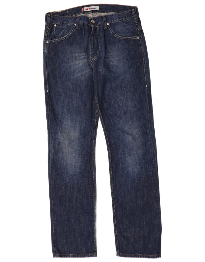Мужские прямые джинсы Levi's 504 W33 L32 синие, хлопок