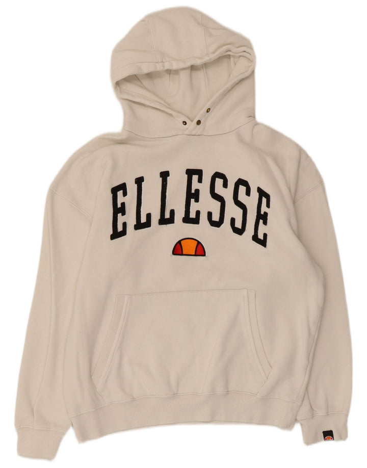 Мужской джемпер с капюшоном Ellesse Duke с рисунком, средний белый хлопок, хлопок