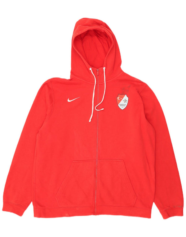Мужской свитер с капюшоном на молнии с графическим рисунком Nike XL, красный хлопок