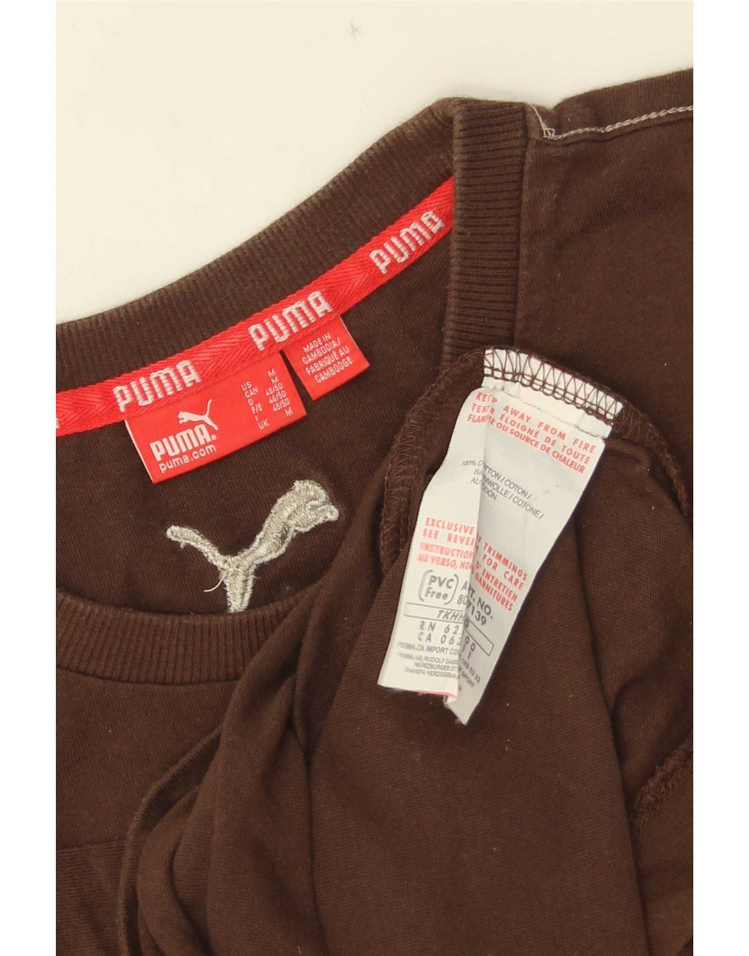Мужской топ Puma с длинным рукавом, средний коричневый хлопок