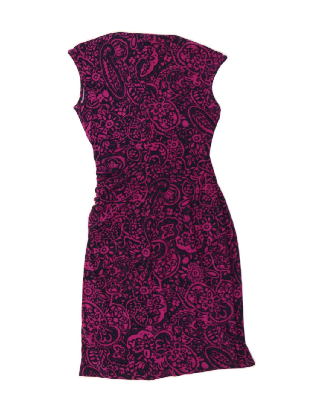CHAPS Womens Sleeveless Sheath Dress UK 10 Small Maroon Paisley Polyester Vintage Chaps and Second-Hand Chaps from Messina Hembry 