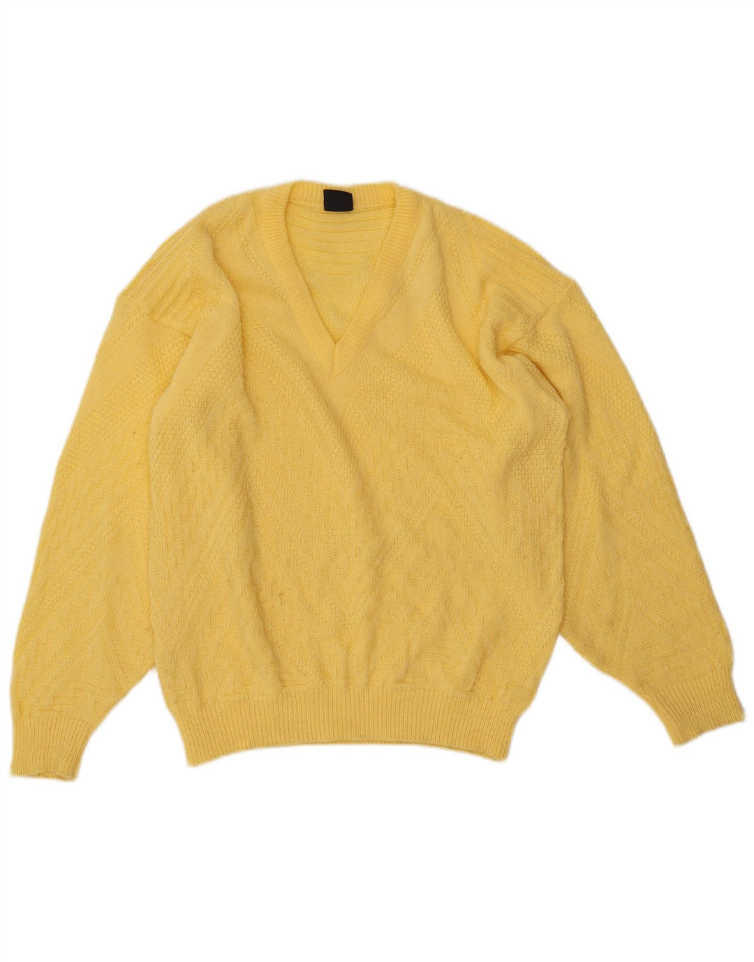 CLAUDE DE PIERRE Мужской джемпер с V-образным вырезом IT 50 Средний Желтый Акрил