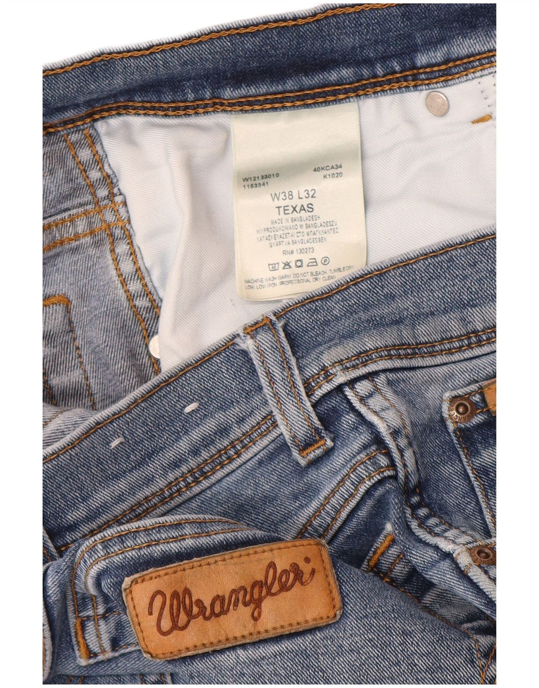 Мужские прямые джинсы Wrangler Texas W38 L32, синий хлопок