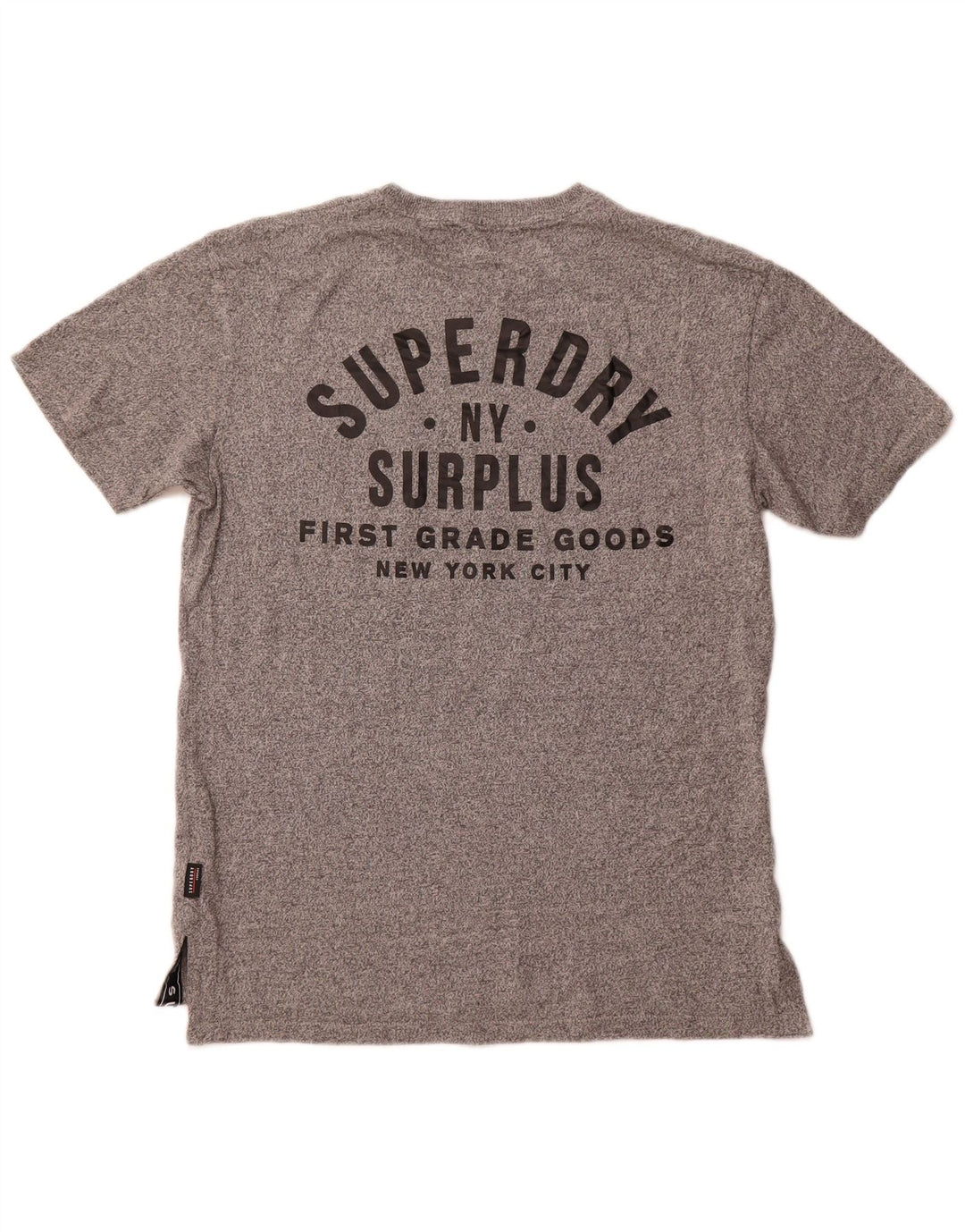 Мужская футболка с рисунком Superdry, топ из хлопка среднего серого цвета с крапинками