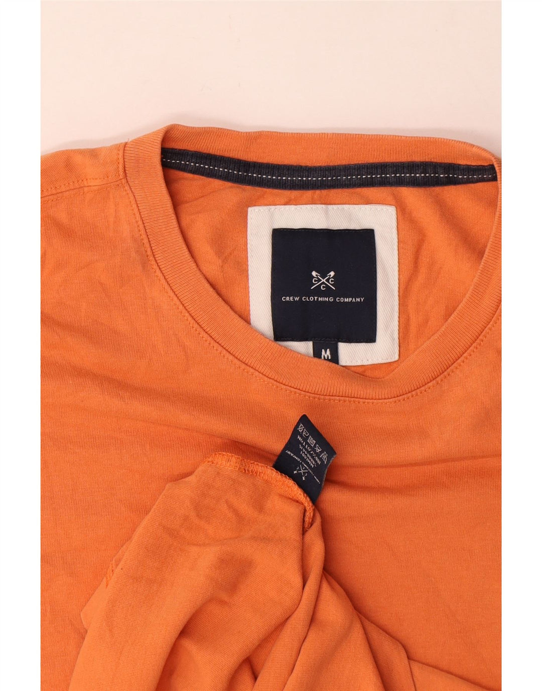 Crew Clothing Мужская футболка из хлопка среднего оранжевого цвета