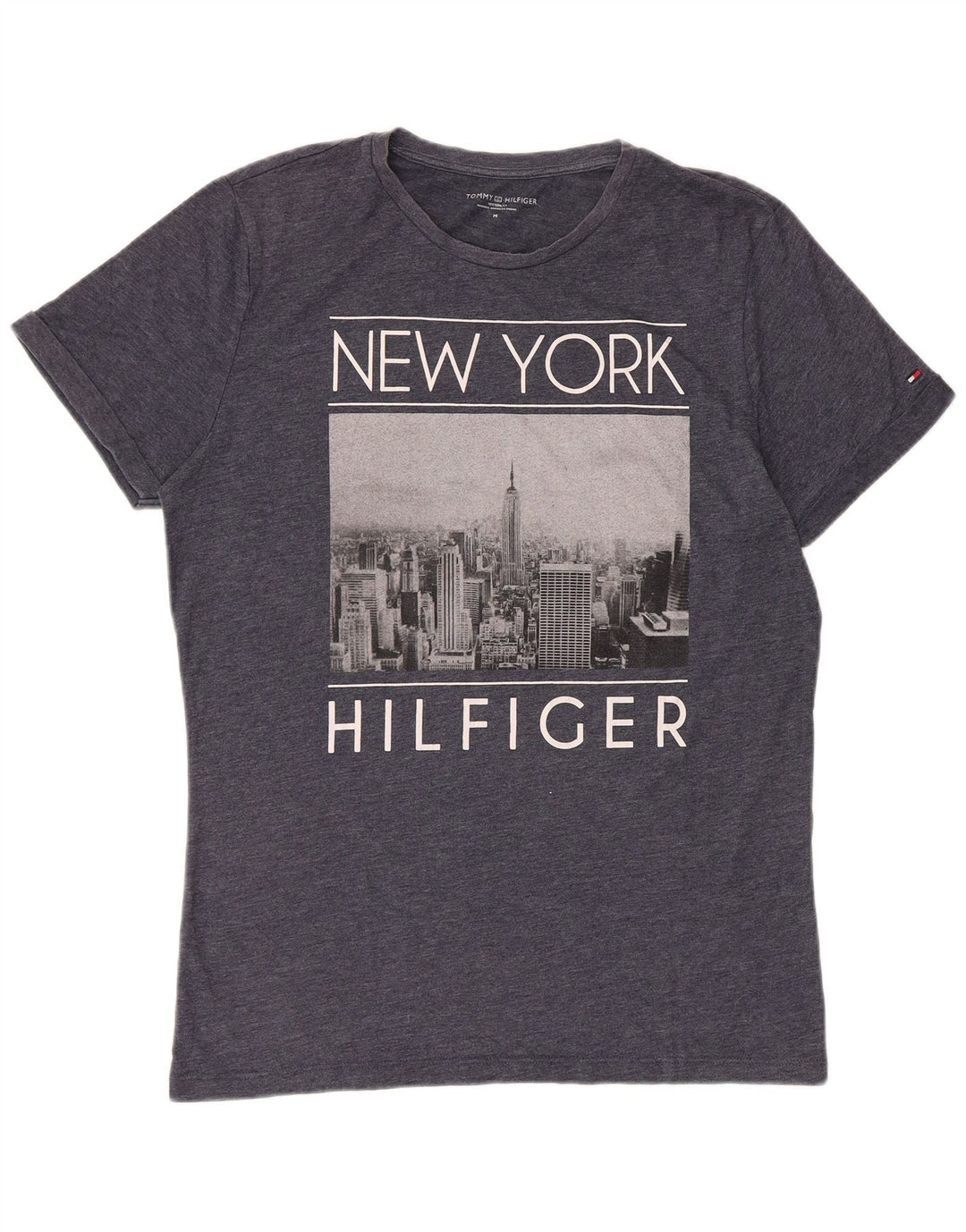 Мужская футболка с рисунком Tommy Hilfiger среднего серого цвета