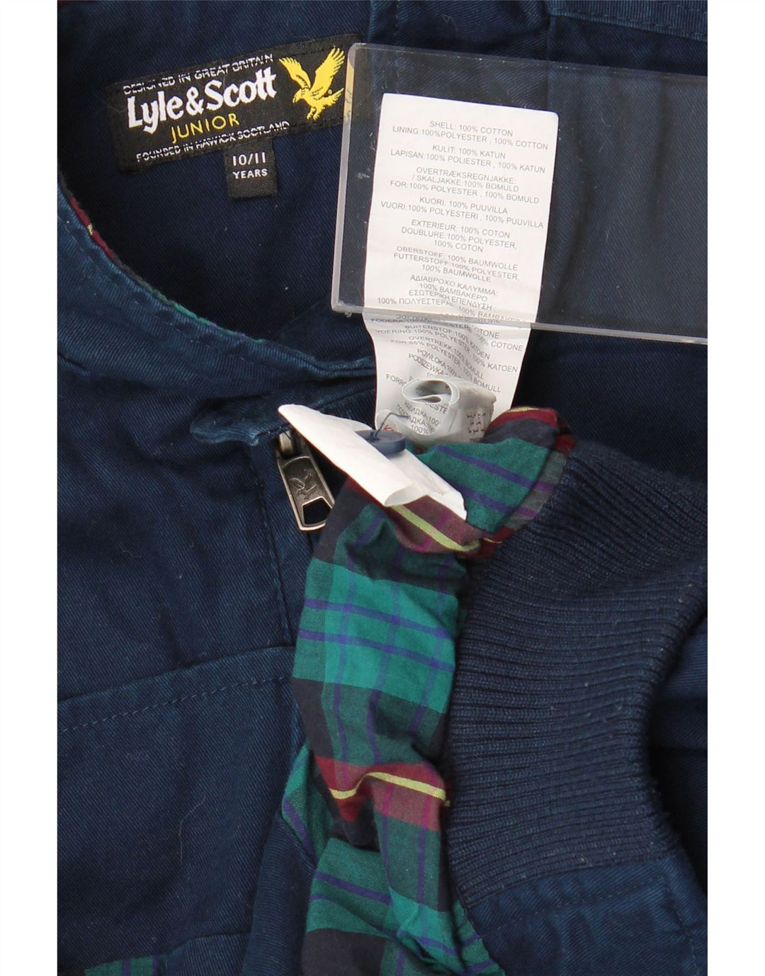 Куртка-бомбер Lyle & Scott для мальчиков 10–11 лет, темно-синяя, хлопковая