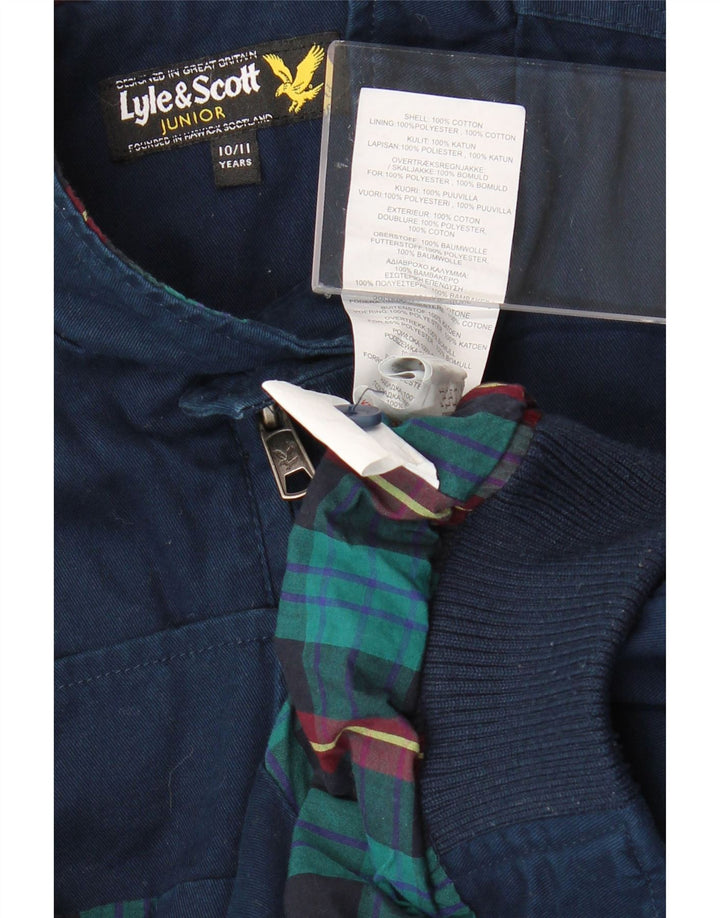 Куртка-бомбер Lyle & Scott для мальчиков 10–11 лет, темно-синяя, хлопковая