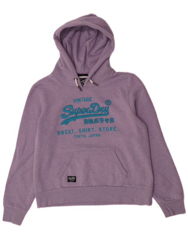 Женский джемпер с капюшоном Superdry UK 16, большой фиолетовый в крапинку, хлопок