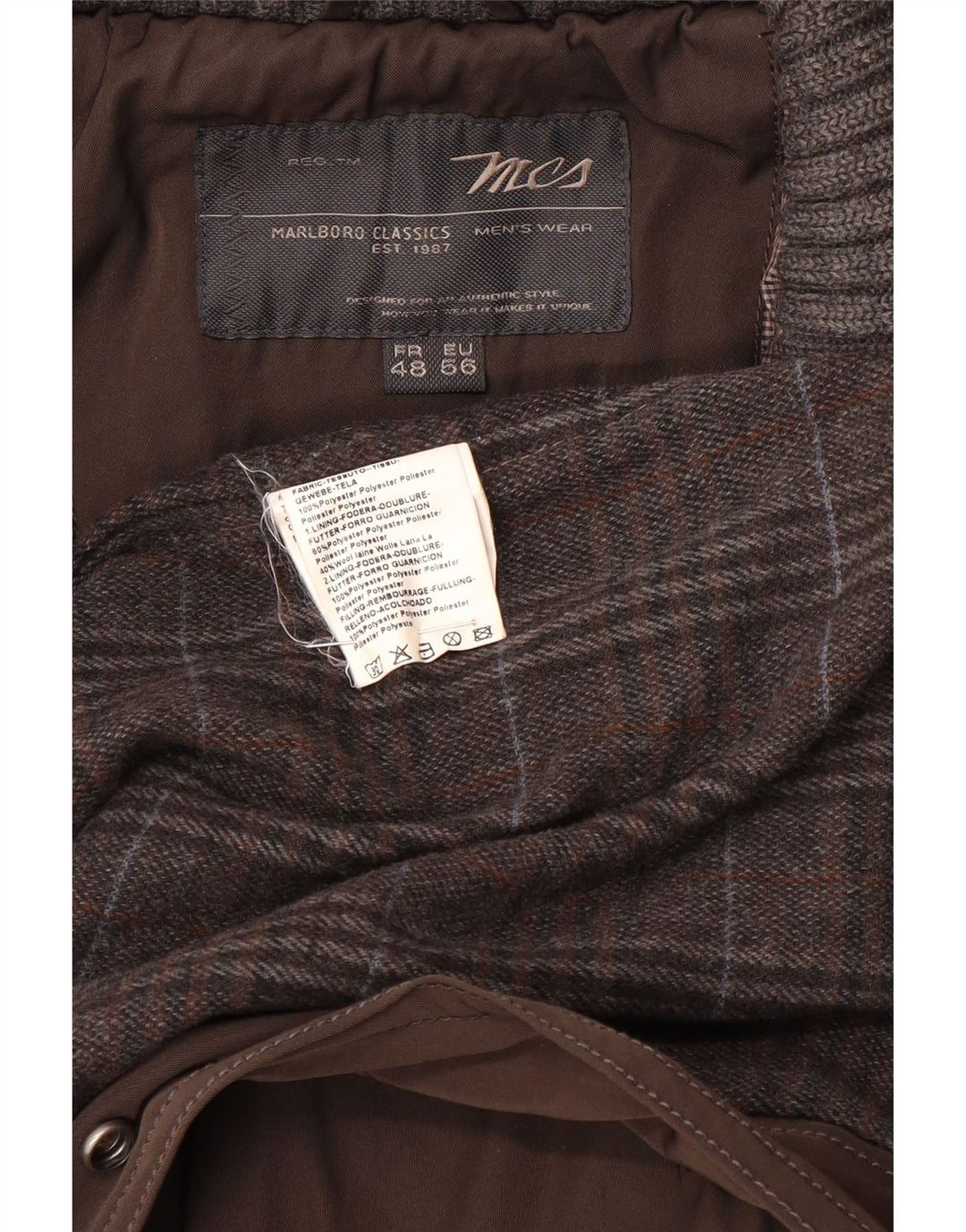 Мужское пальто Marlboro Classics EU 56 3XL Коричневый полиэстер