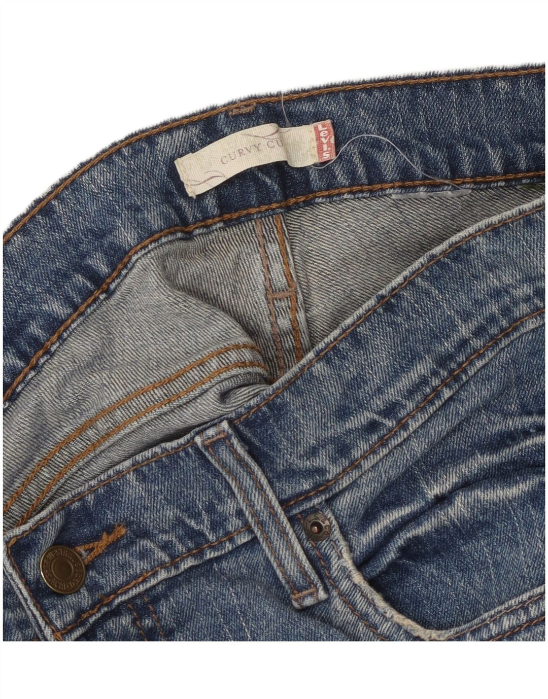 Женские прямые джинсы Levi's с пышными формами W34 L31 синие