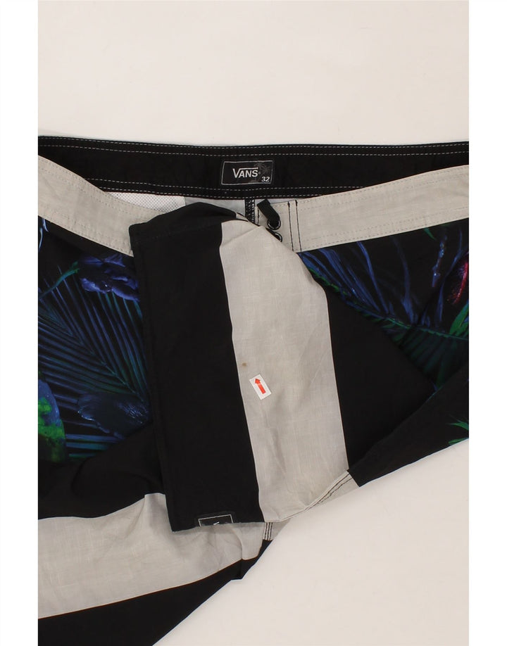 VANS Mens Swimming Shorts Medium  Black Floral Polyester Vintage Vans and Second-Hand Vans from Messina Hembry 