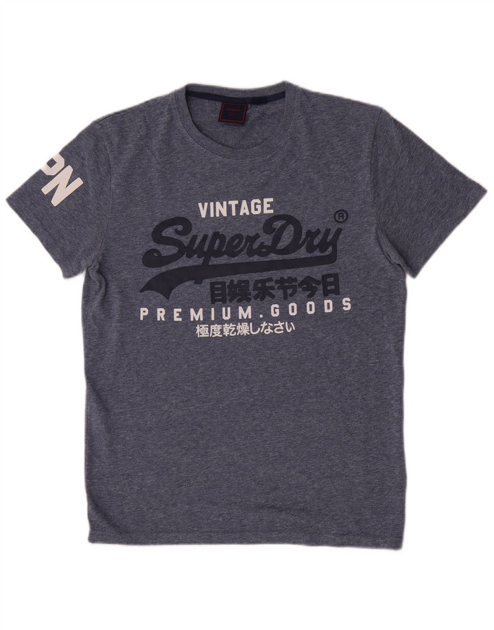 Superdry Мужская футболка с рисунком Верх среднего серого цвета, хлопок