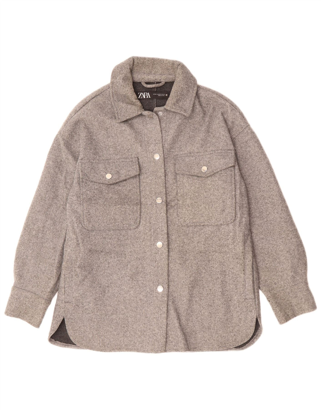 Женский бомбер оверсайз Zara UK 6 XS, серый полиэстер