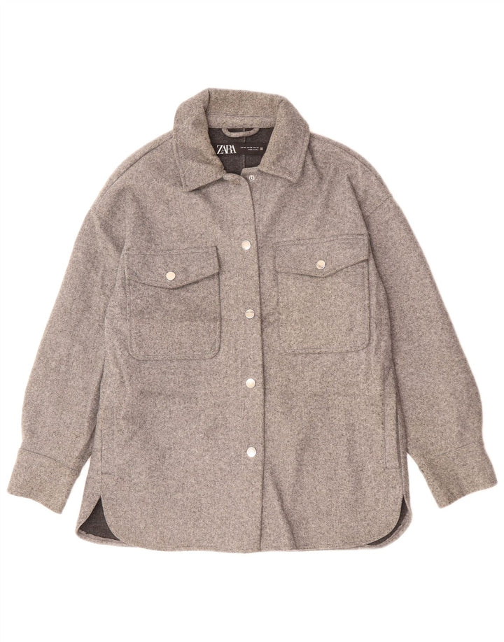 Женский бомбер оверсайз Zara UK 6 XS, серый полиэстер