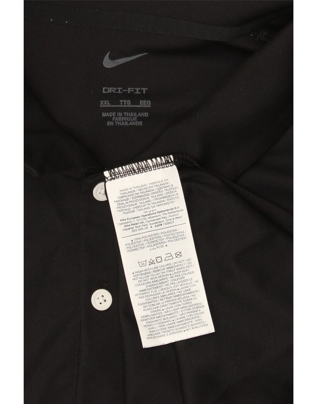 Мужская рубашка-поло Nike 2XL, черная, полиэстер