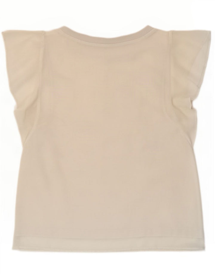 Женская блузка Zara Top UK 12, средний белый полиэстер