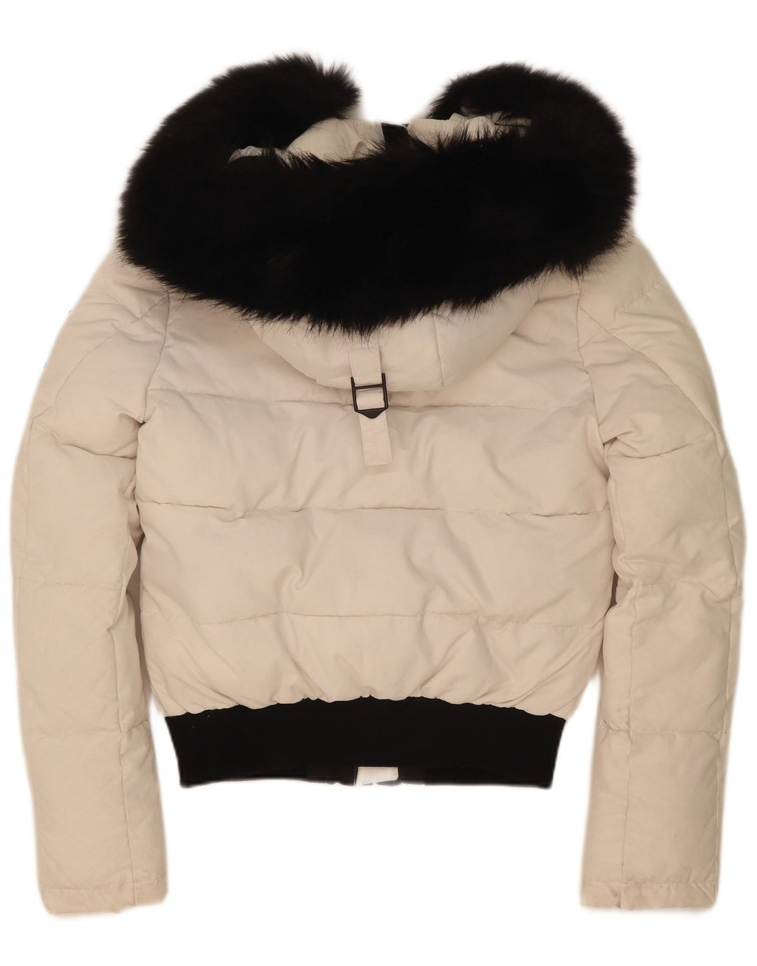 Женская утепленная куртка оверсайз с капюшоном Superdry UK 8, маленькая белая с цветными блоками