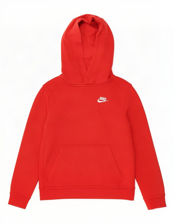 Джемпер с капюшоном Nike для мальчиков 10–11 лет, средний красный, хлопковый