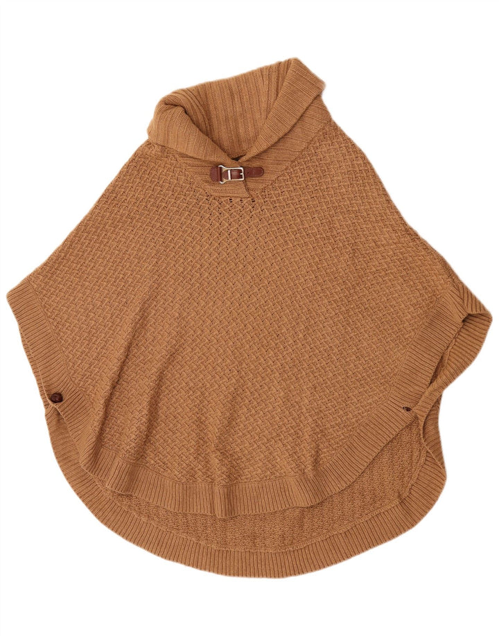 Женский джемпер-пончо Massimo Dutti US 8, средний коричневый, шерсть