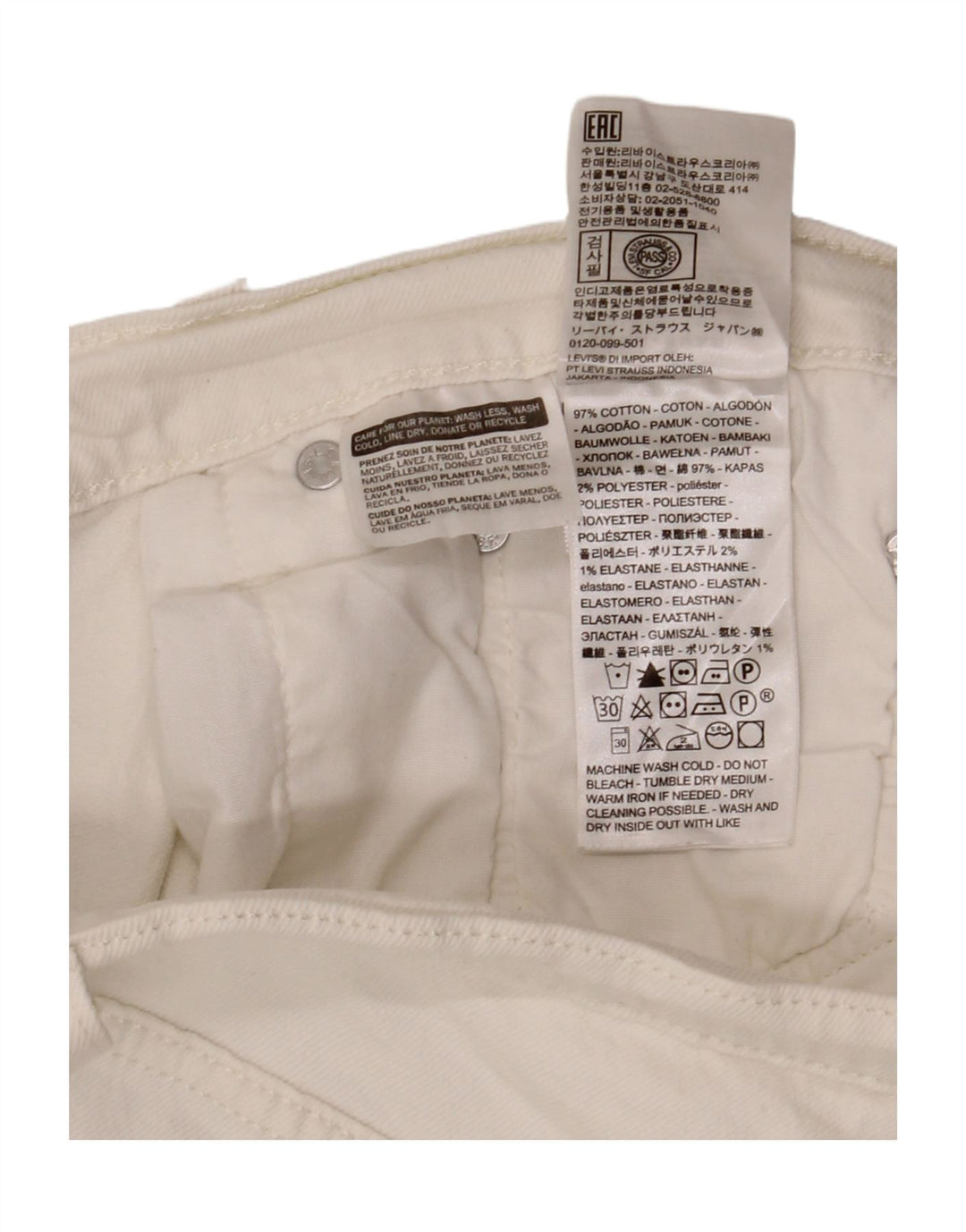 Женские джинсовые шорты LEVI'S 501 W30, средний белый хлопок, хлопок