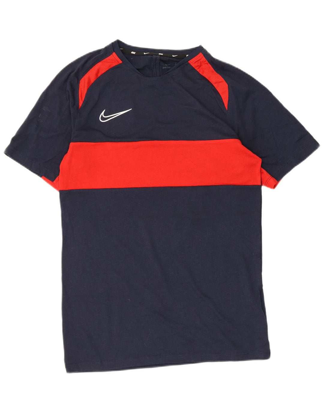 Мужская футболка Nike Dri Fit, маленькая, темно-синяя, полиэстер с цветными блоками
