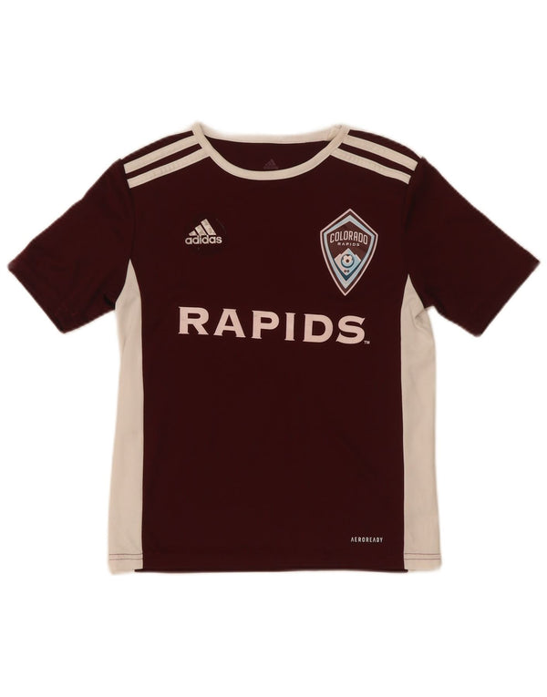 Футболка с рисунком Adidas для мальчиков Colorado Rapids, темно-бордовая, 9–10 лет