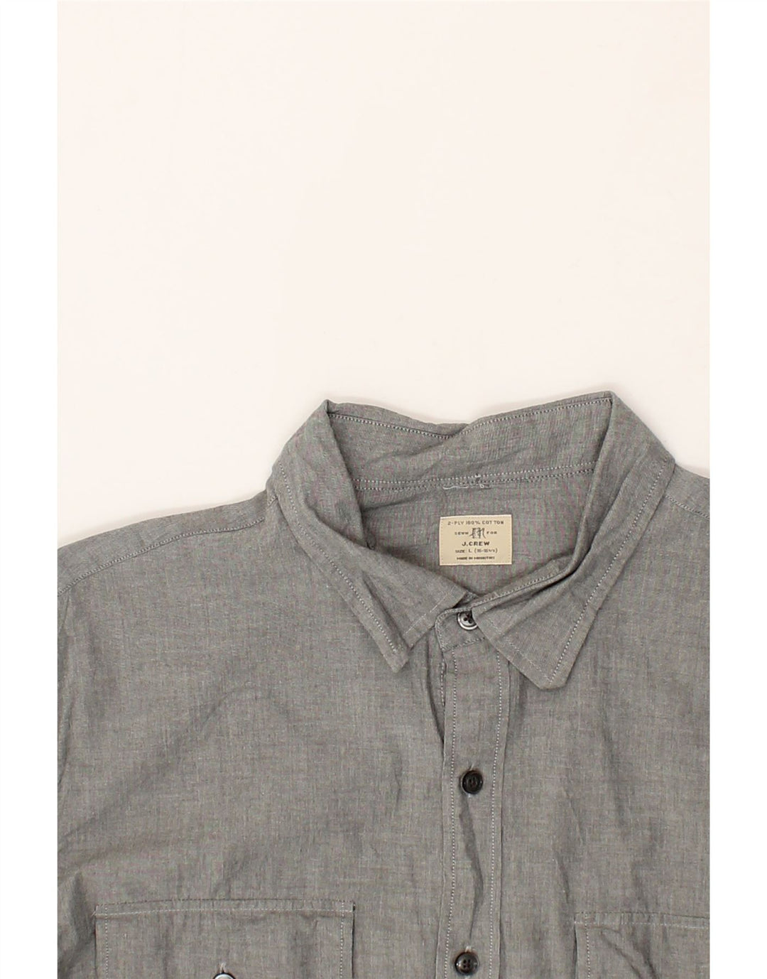 J. CREW Mens Shirt Size 16 16 1/2 Large Grey Cotton Vintage J. Crew and Second-Hand J. Crew from Messina Hembry 