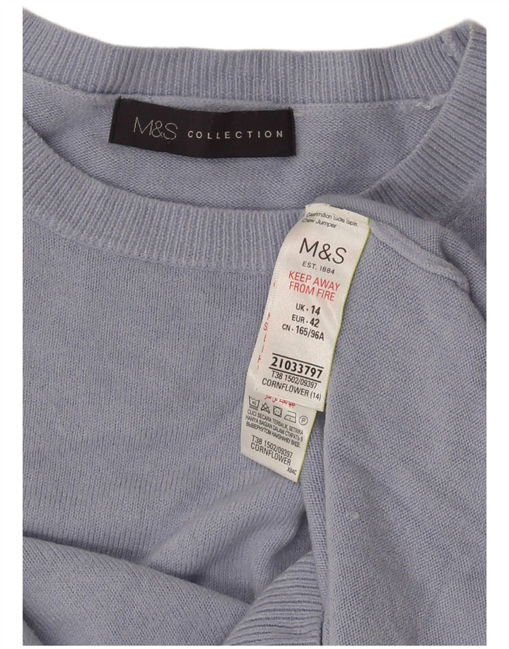 Женский джемпер с круглым вырезом Marks & Spencer, Великобритания 14, средний синий акрил