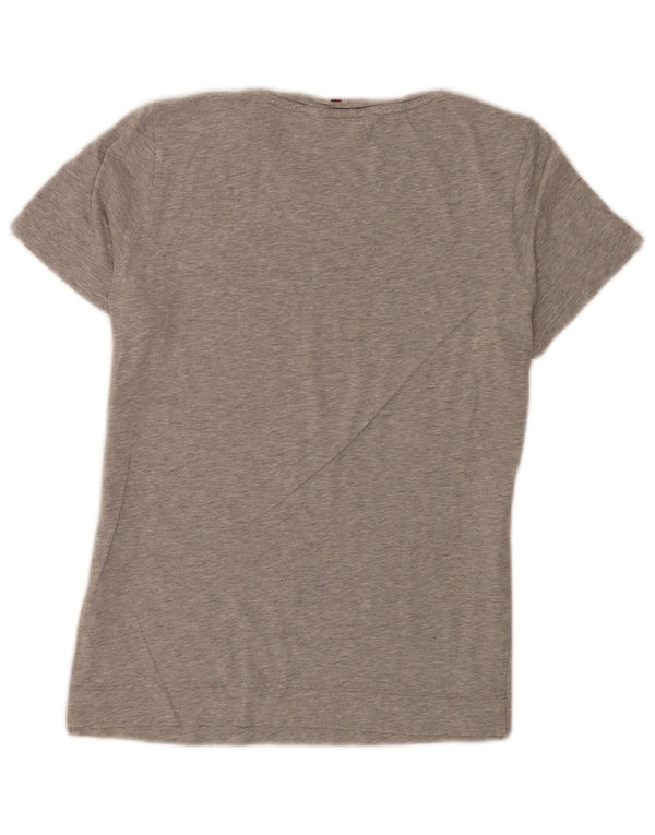 Tommy Hilfiger Womens Graphic T-Shirt Top UK 8 Small Grey Flecked