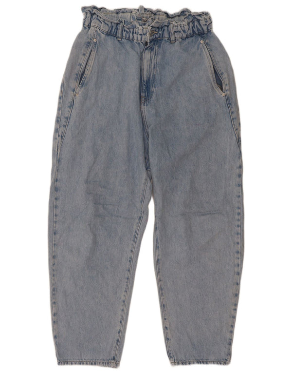 Женские укороченные зауженные джинсы с высокой талией Zara EU 42, большие W32 L26, синие, хлопок