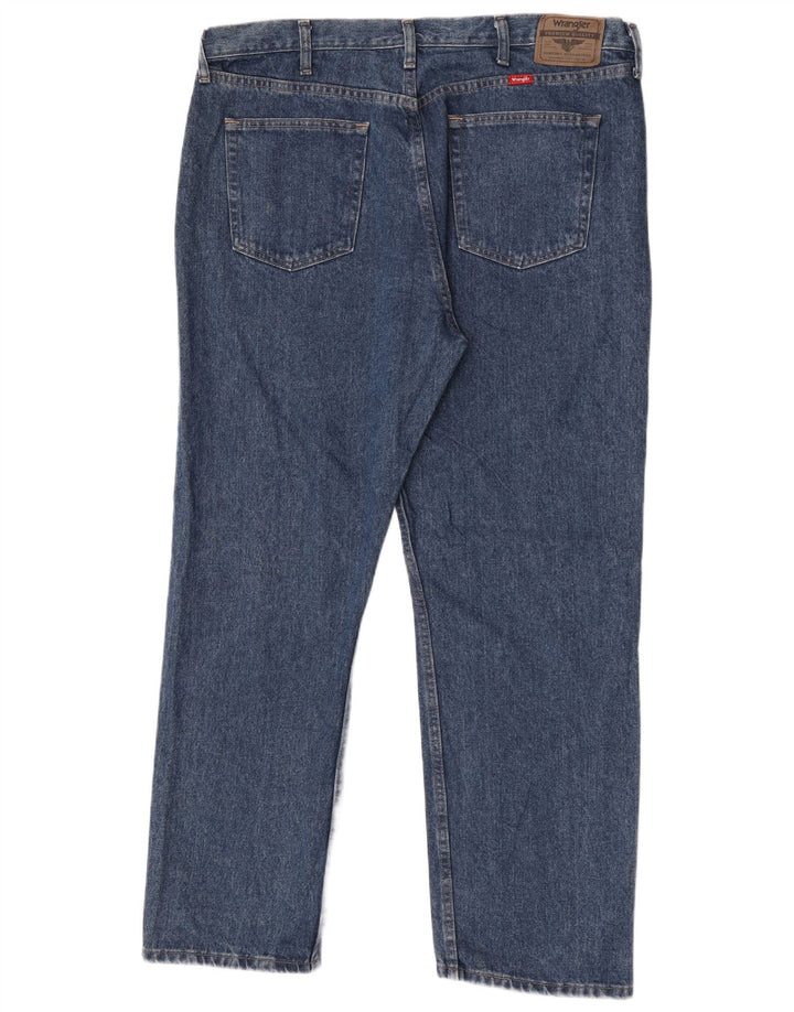 Мужские прямые джинсы Wrangler стандартного кроя W40 L30, синий хлопок