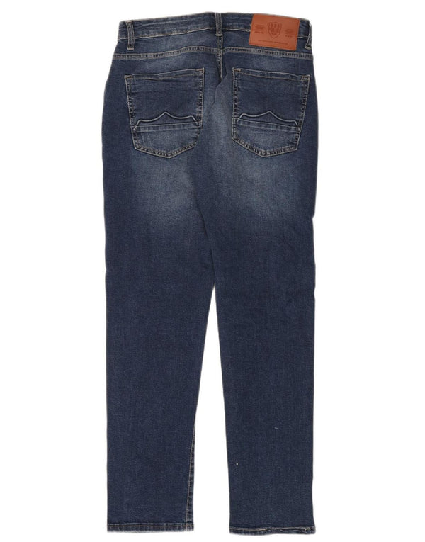 883 POLICE Мужские прямые джинсы стандартного кроя W32 L32, синий хлопок