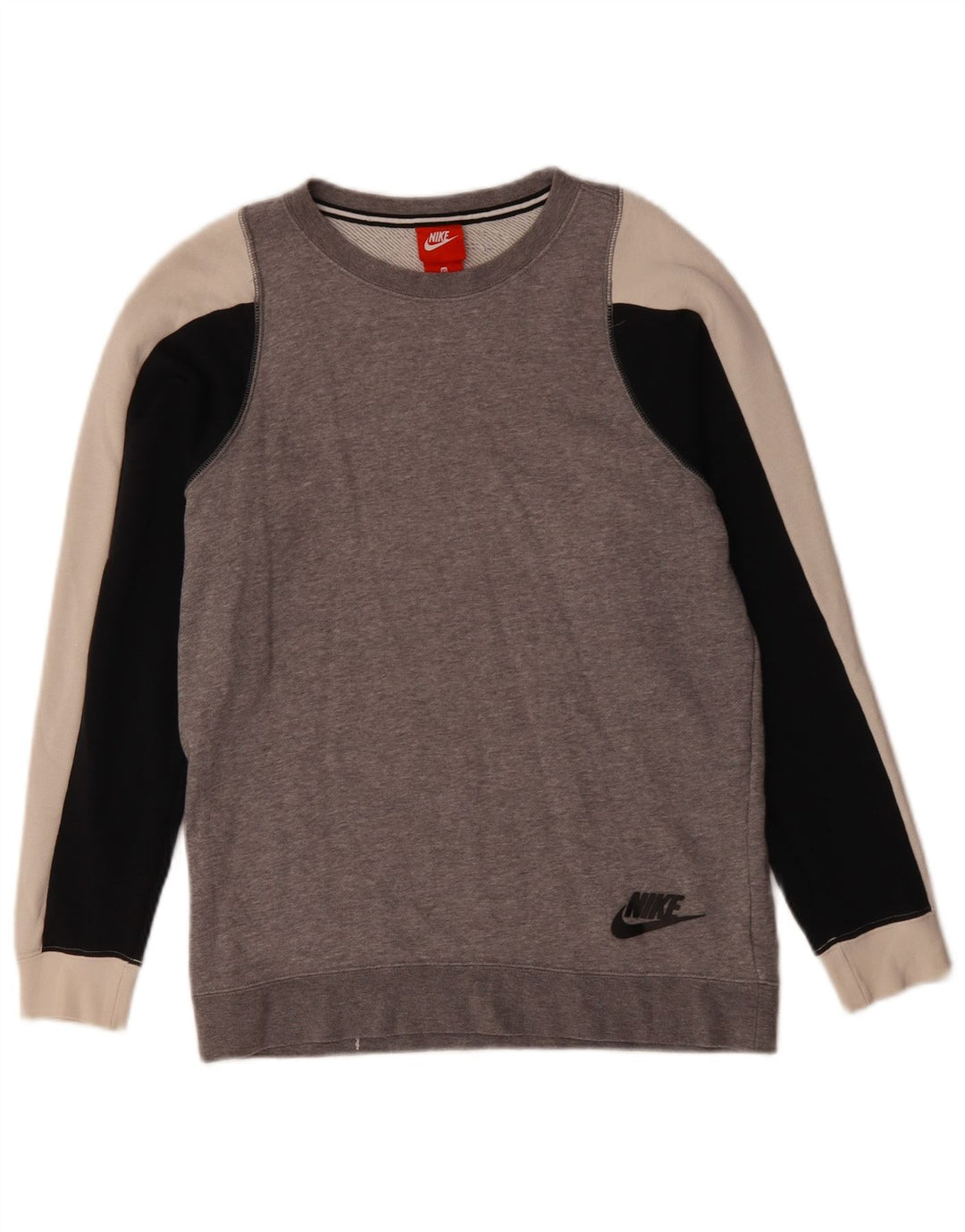 Мужской свитшот Nike Jumper XS, серый, хлопок с цветными блоками