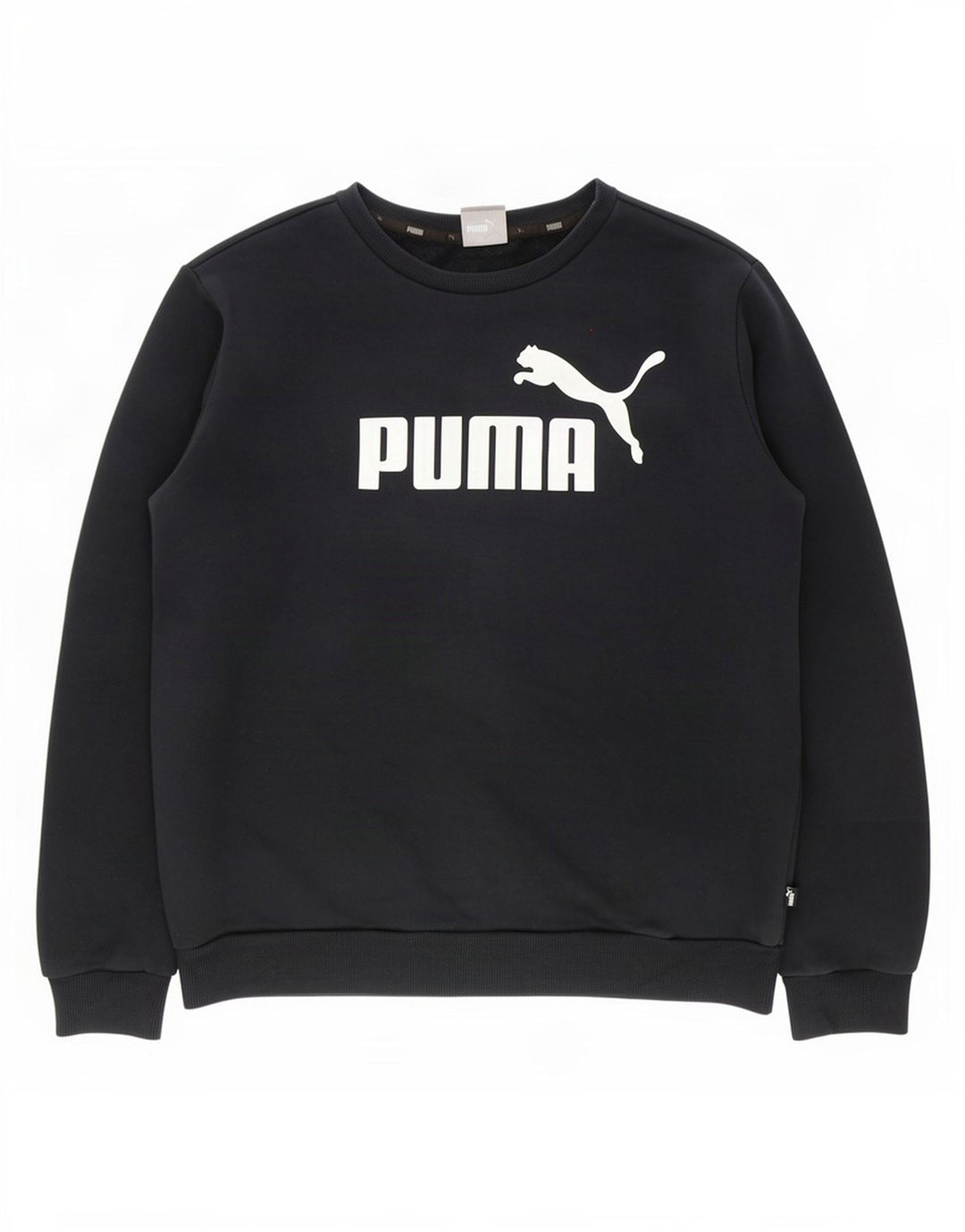 Мужской свитшот с рисунком Puma, хлопковый джемпер среднего размера, черный