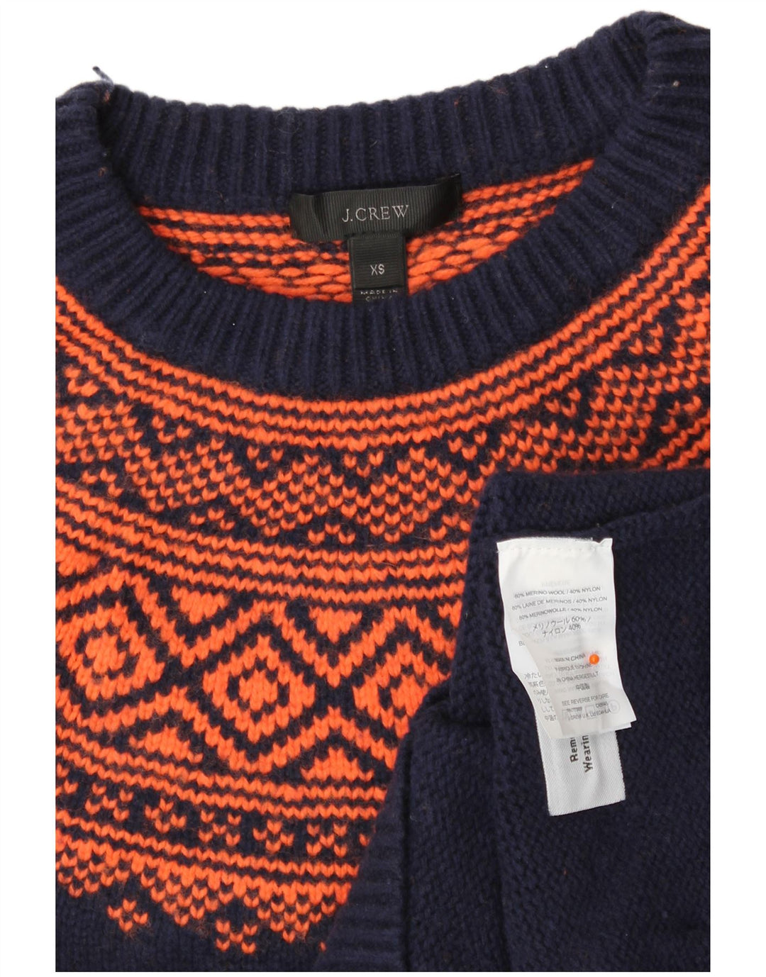 Женский джемпер с круглым вырезом J. CREW UK 6 XS Темно-синий Fair Isle
