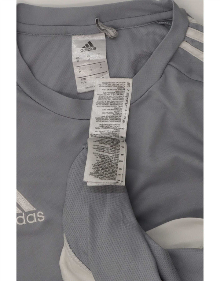 Мужская футболка Adidas Climalite, верх, средний синий, полиэстер с цветными блоками